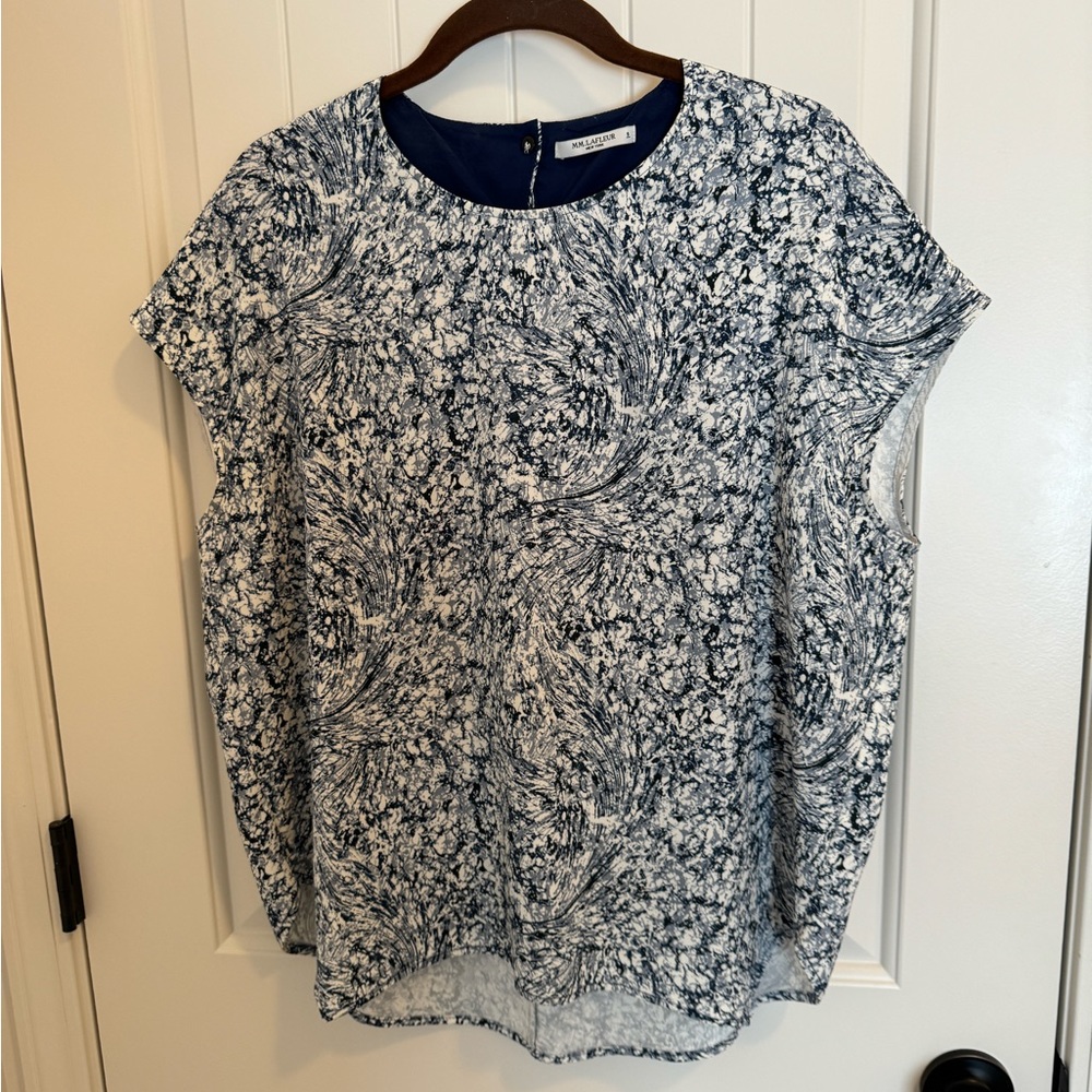 MM LaFleur Didion Top Indigo Marble Size S
